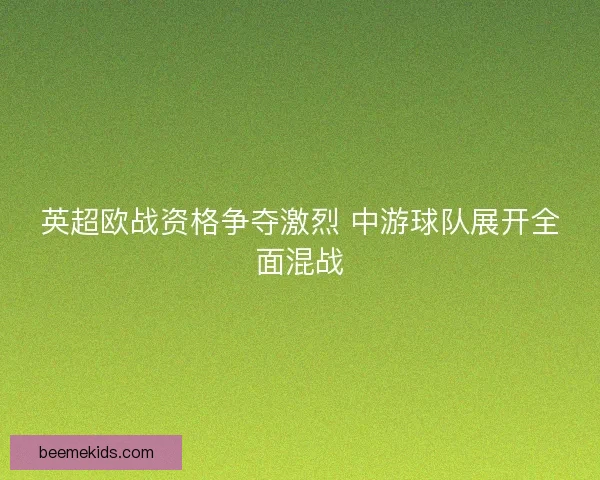 英超欧战资格争夺激烈 中游球队展开全面混战